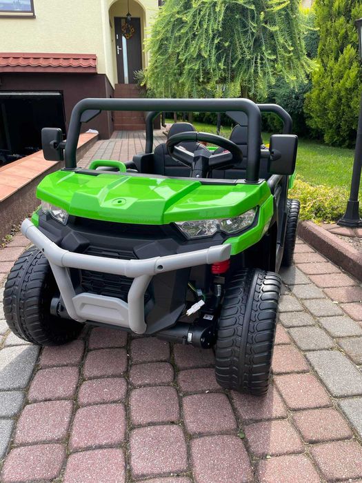 Auto na akumulator Ciężarówka Wywrotka 4×4 Miękkie koła Skóra USB