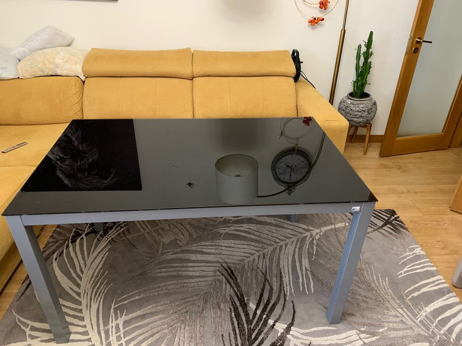 Opportunity! Black Tempered Glass Table, Modern and Impeccable!64552276848898122