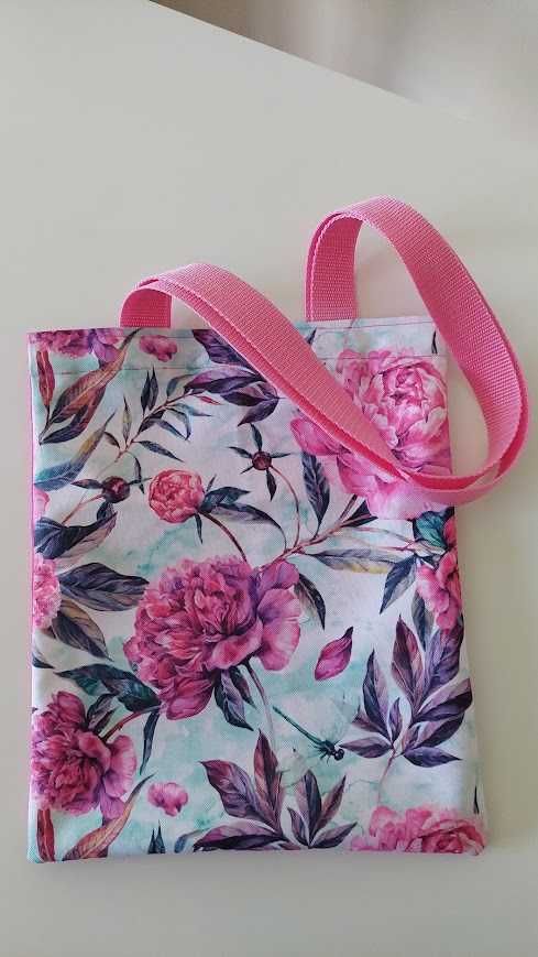 Torba poliestrowa z nadrukiem rozowe kwiaty 26x31cm OXFORD