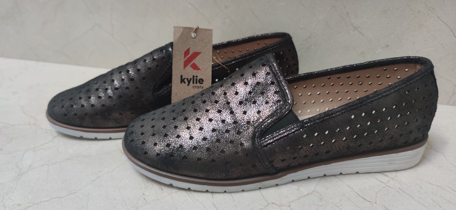 Skórzane półbuty slipony marki Kylie rozm 38