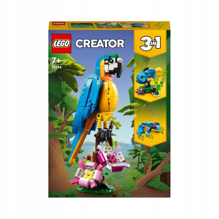 Lego Creator 3W1 31136 Egzotyczna Papuga Ryba Żaba Las Deszczowy