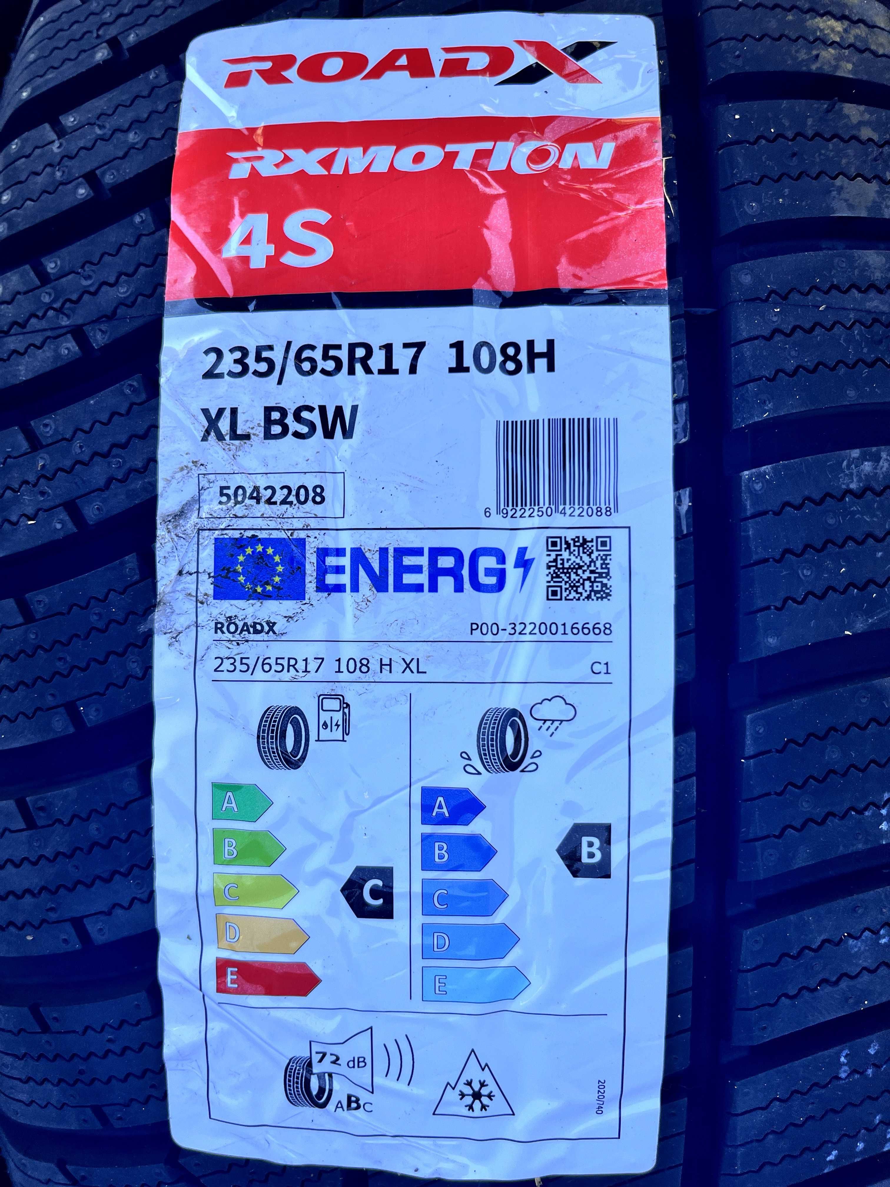 Okazja opony całoroczne 235/65R17 108H XL RoadX RxMotion 4S NOWE 2024r
