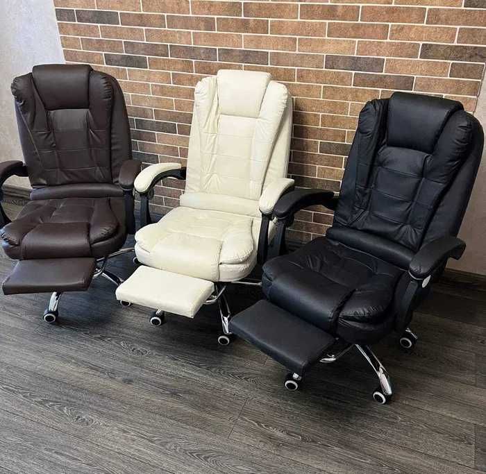 Якісне‼️ Офісне крісло BOSS Premium з підніжкою та масажером Кресло