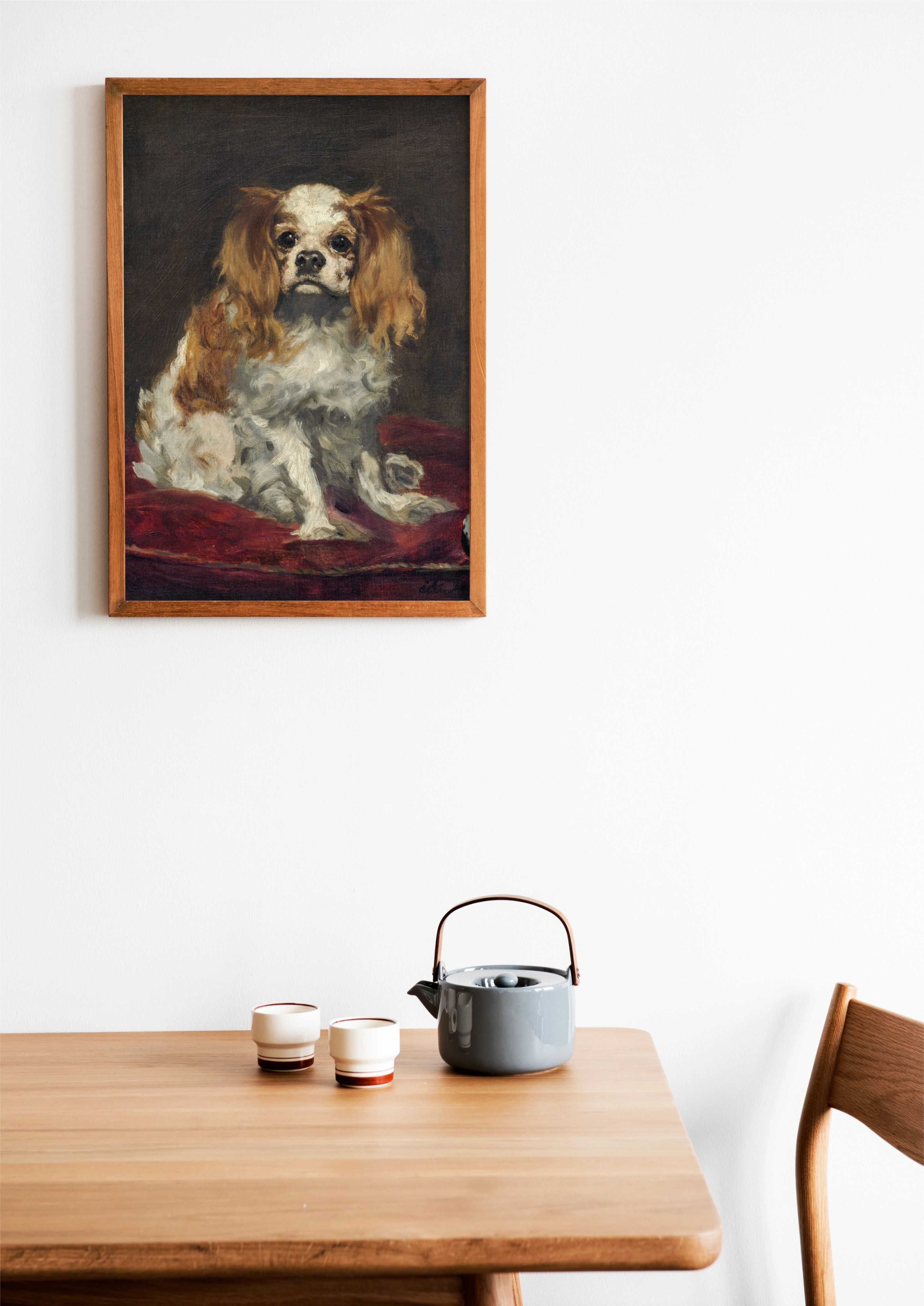 Plakat A3 A King Charles Spaniel - Obraz pies wydruk Manet#1