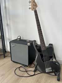 Gitara Bassowa Squier Jaguar Bass i wzmacniacz Fender