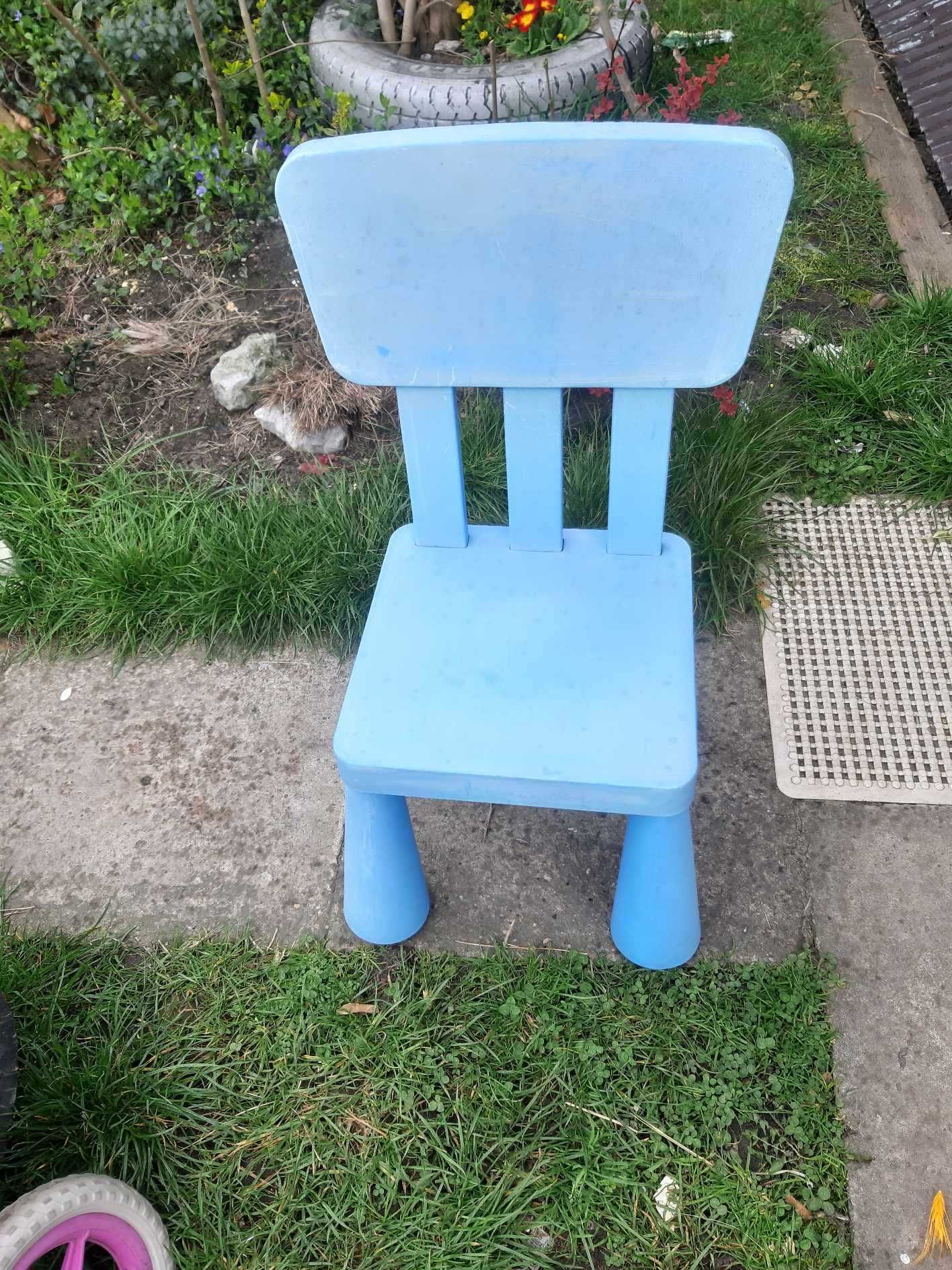 Dla dziecka krzesełko Mamut - Ikea niebieskie