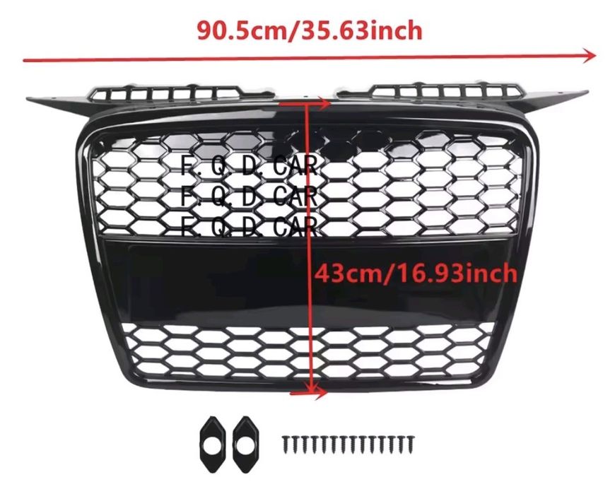 Grill atrapa a3 8p 04-08r plaster miodu sport czarny połysk