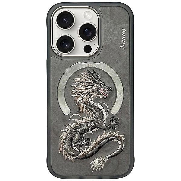Etui Nimmy Dragon MagSafe na iPhone 16 Pro - szare