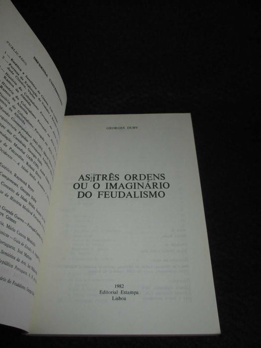 Livro As Três Ordens Ou o Imaginário do Feudalismo Georges Duby