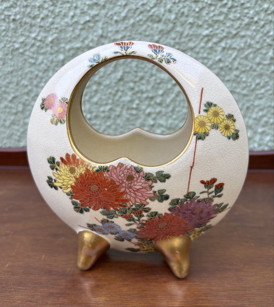 Caixa e Cesto Porcelana Chinesa dourada