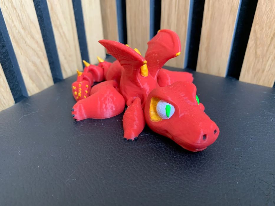 Dragão Vermelho Bebé Articulado - Flexi Dragon