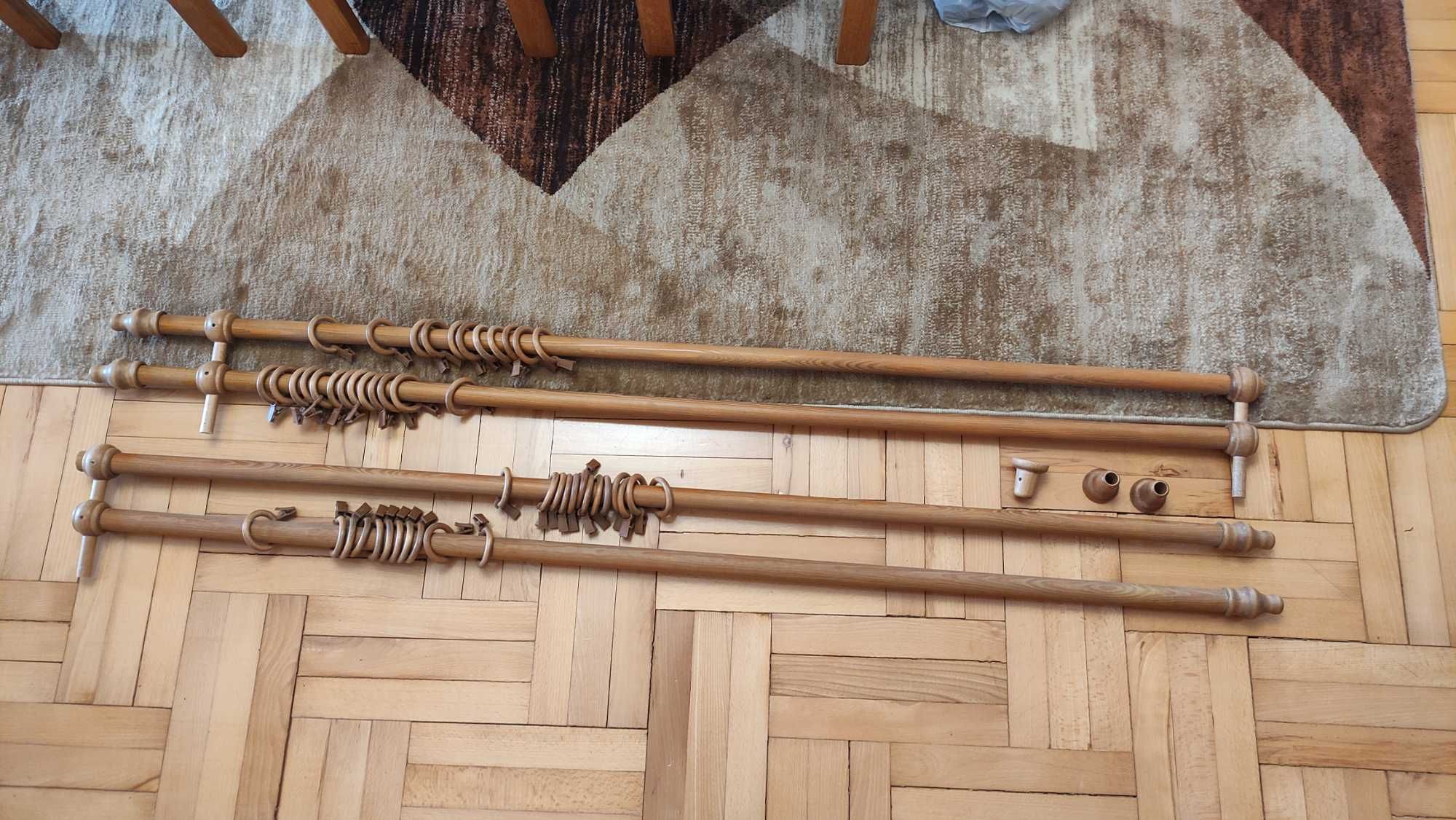 Karnisz drewniany podwójny 300cm fi 29mm