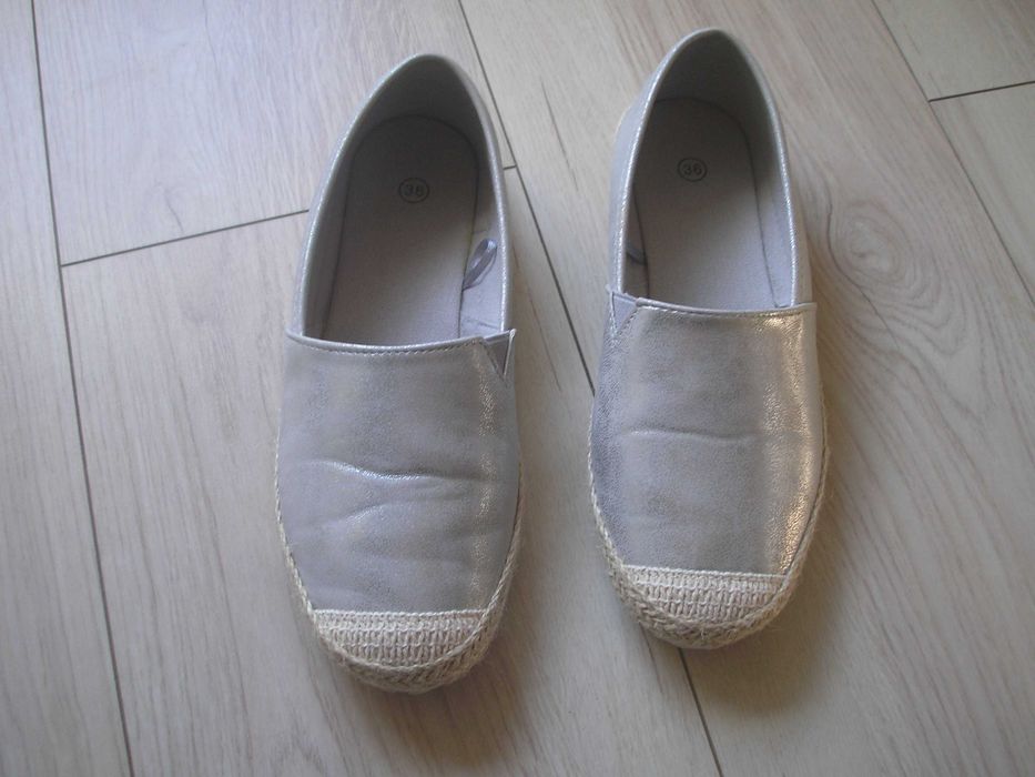 Espadryle  srebrne damskie 36 Nowe