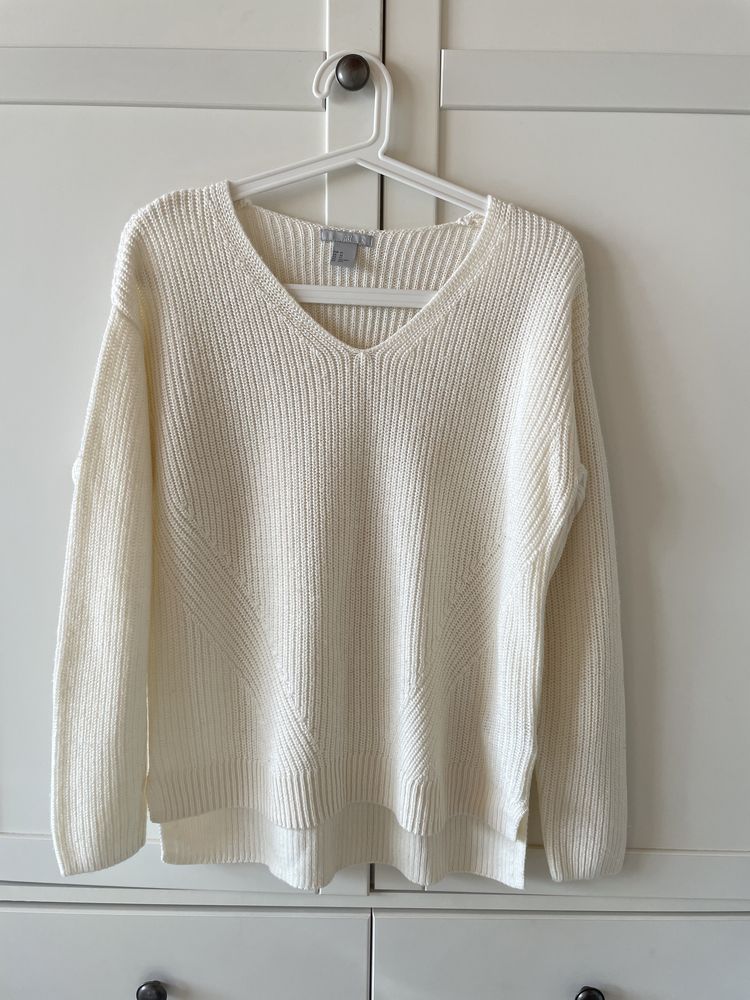 Sweterek kremowy śmietankowy biały S H&M