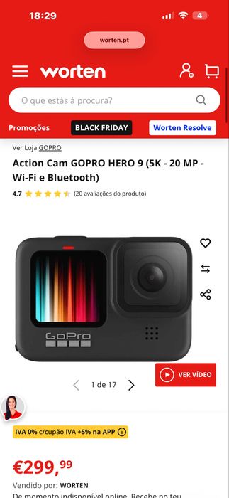 Action Cam GOPRO HERO 9 [Wi-Fi e Bluetooth]