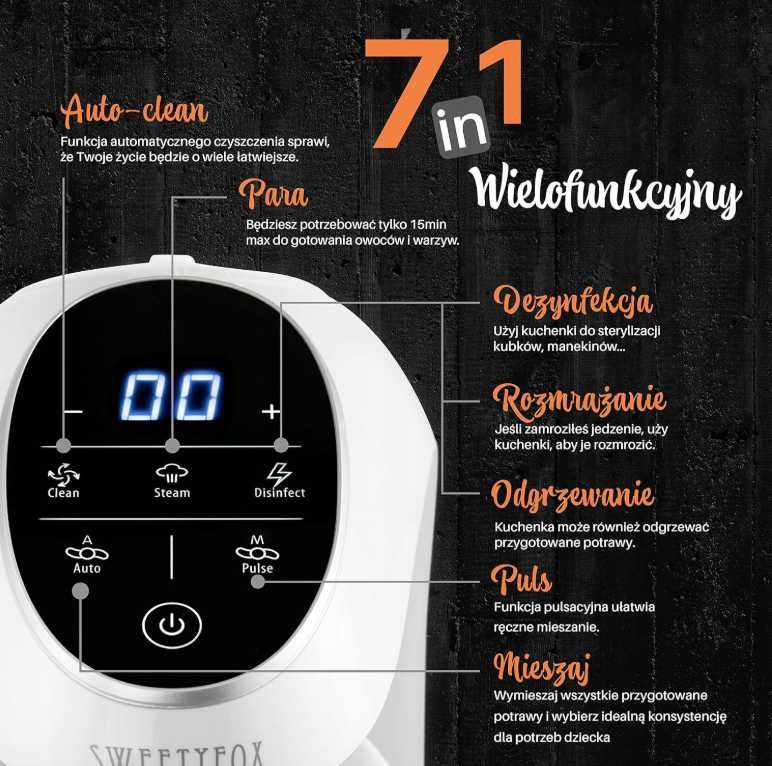 Wielofunkcyjny robot do posiłków dla niemowląt 7 W 1 Sweety Fox