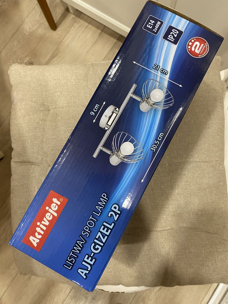 Nowa lampa Listwa reflektorowa Gizel srebrna 2 x E14 Activejet