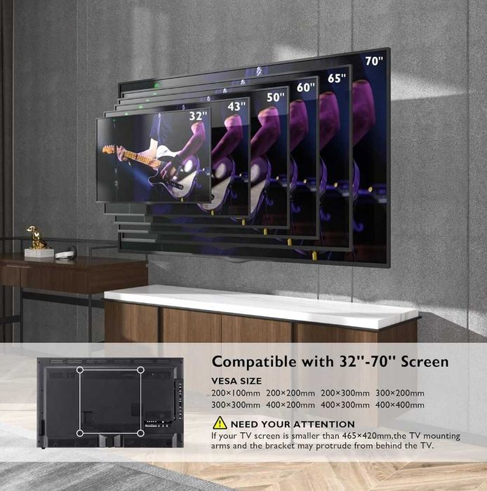Uchwyt Ścienny BONTEC z Długim Ramieniem - Idealny dla TV 32-70"