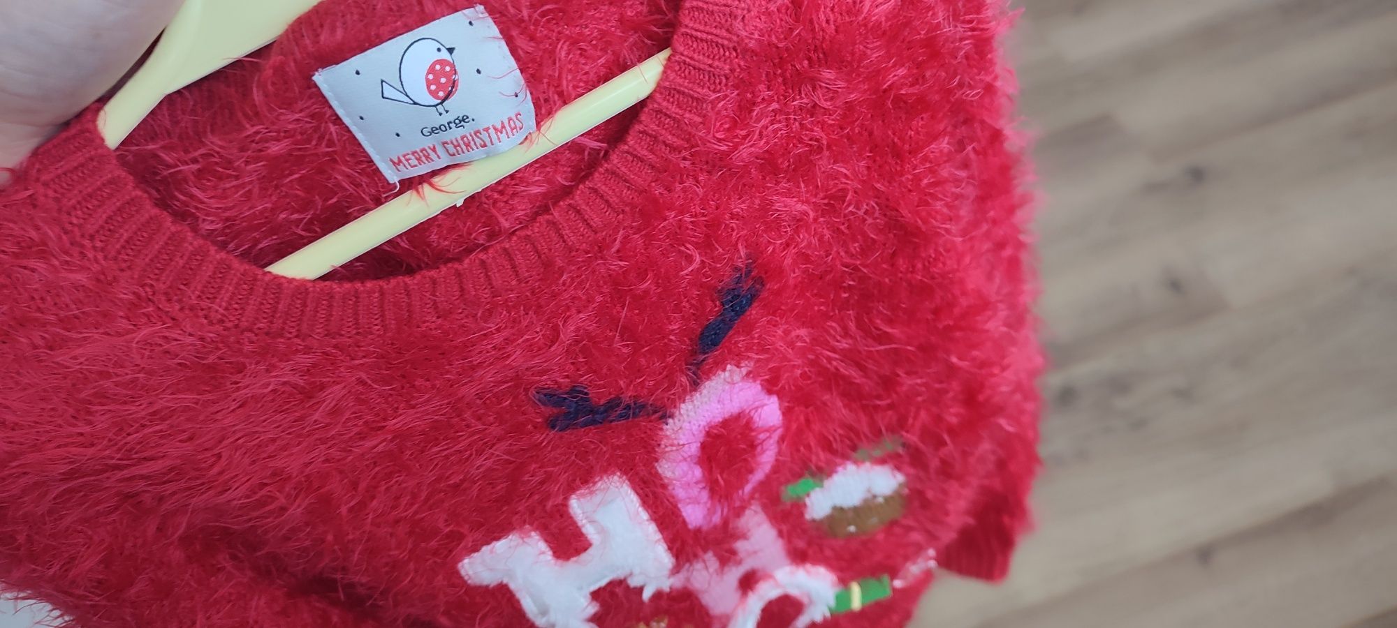 Sweterek sweter świąteczny mikołaj cła dziewczynki 110 116