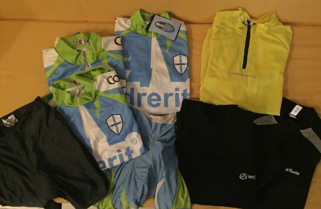 Roupa ciclismo/BTT, Jersey + calções + camisolas termicas + casacos...