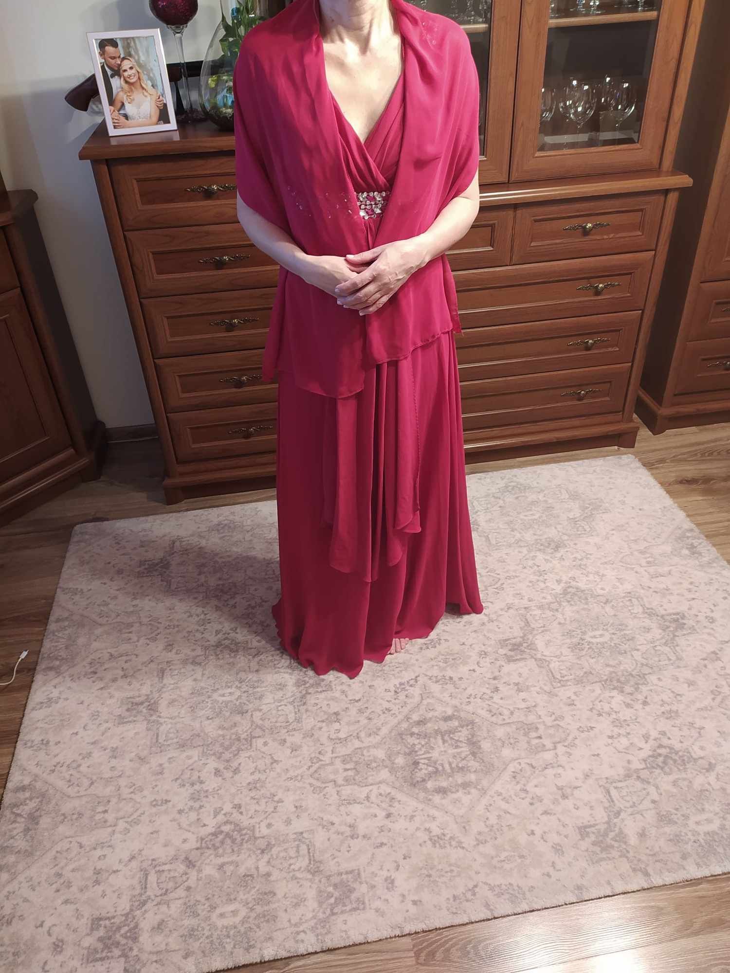 Sukienka amarantowa  rozmiar 34