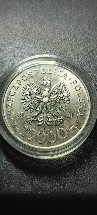 Moneta 10000 zł 1991 r. 200 rocz. Konstytucji 3 Maja w kapslu ochronny