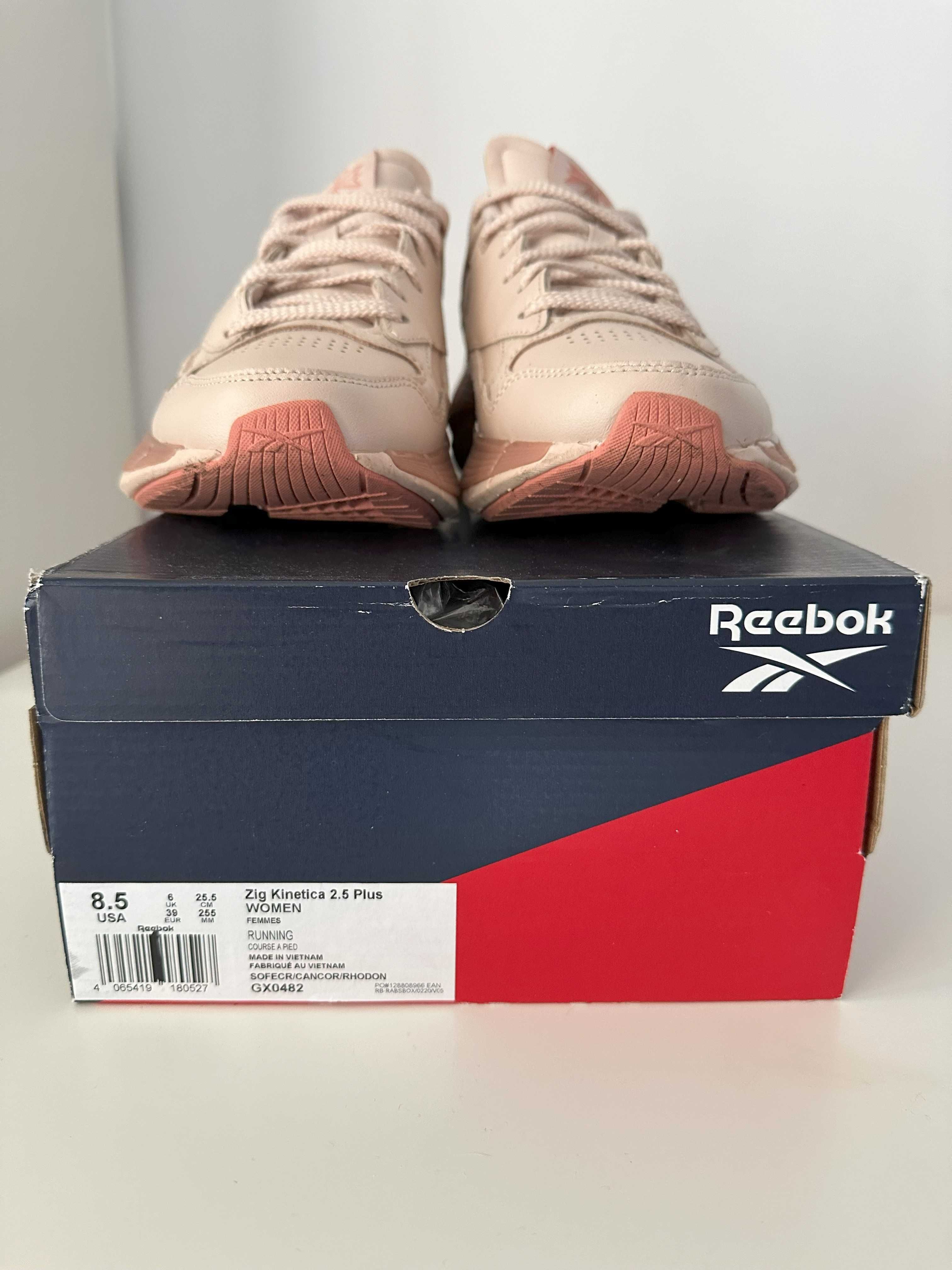 Reebok Zig łososiowe różowe wyższa podeszwa 39 wiązane adidasy