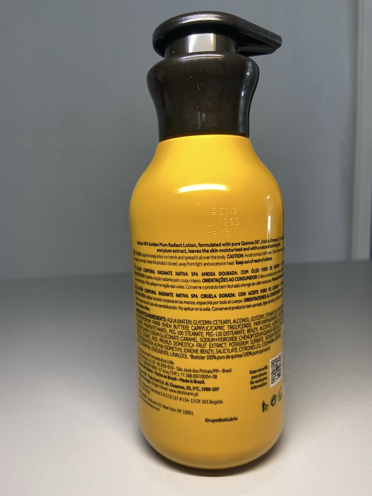 Loção Hidratante Corporal Nativa Spa Ameixa Dourada, 400ml