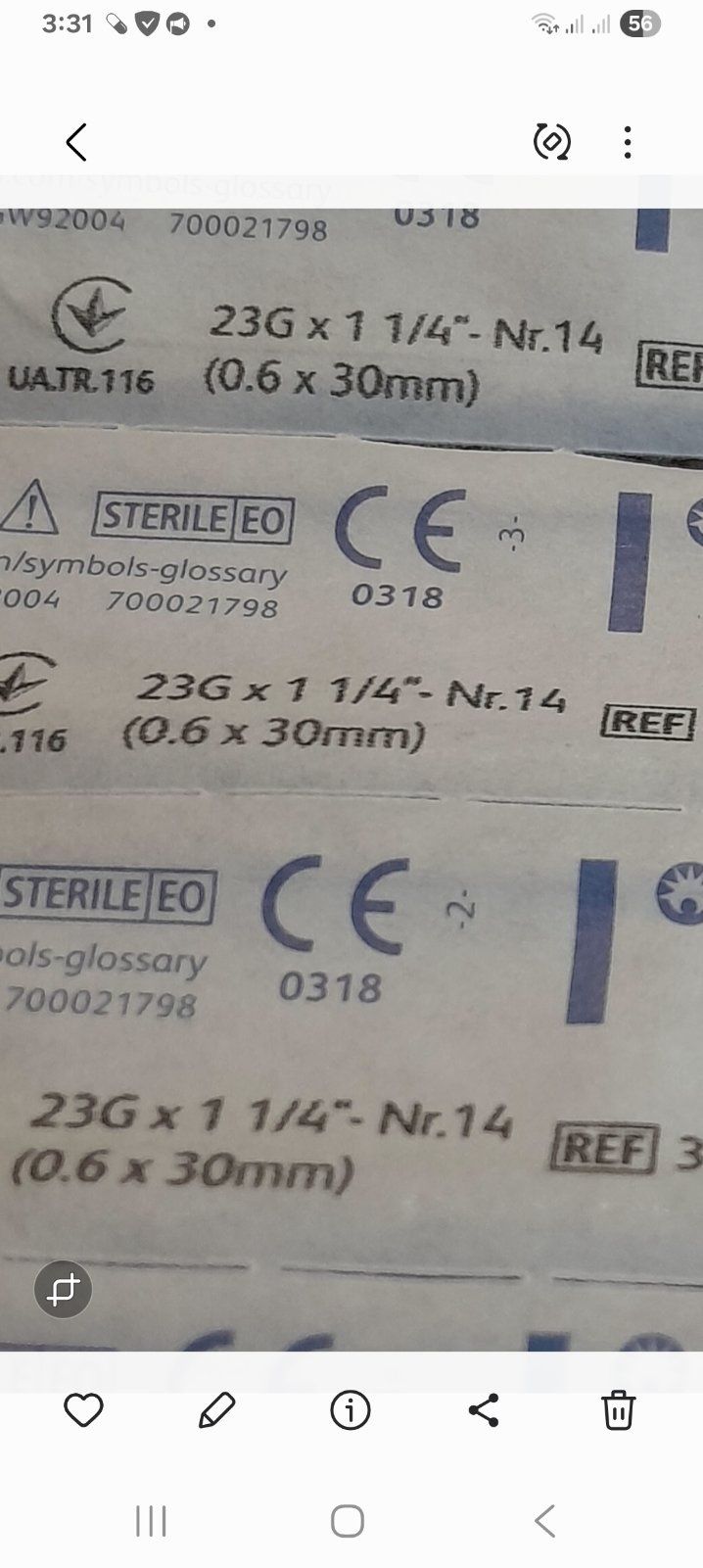 Медичні ін'єкційні голки.23G(0.6*30mm)