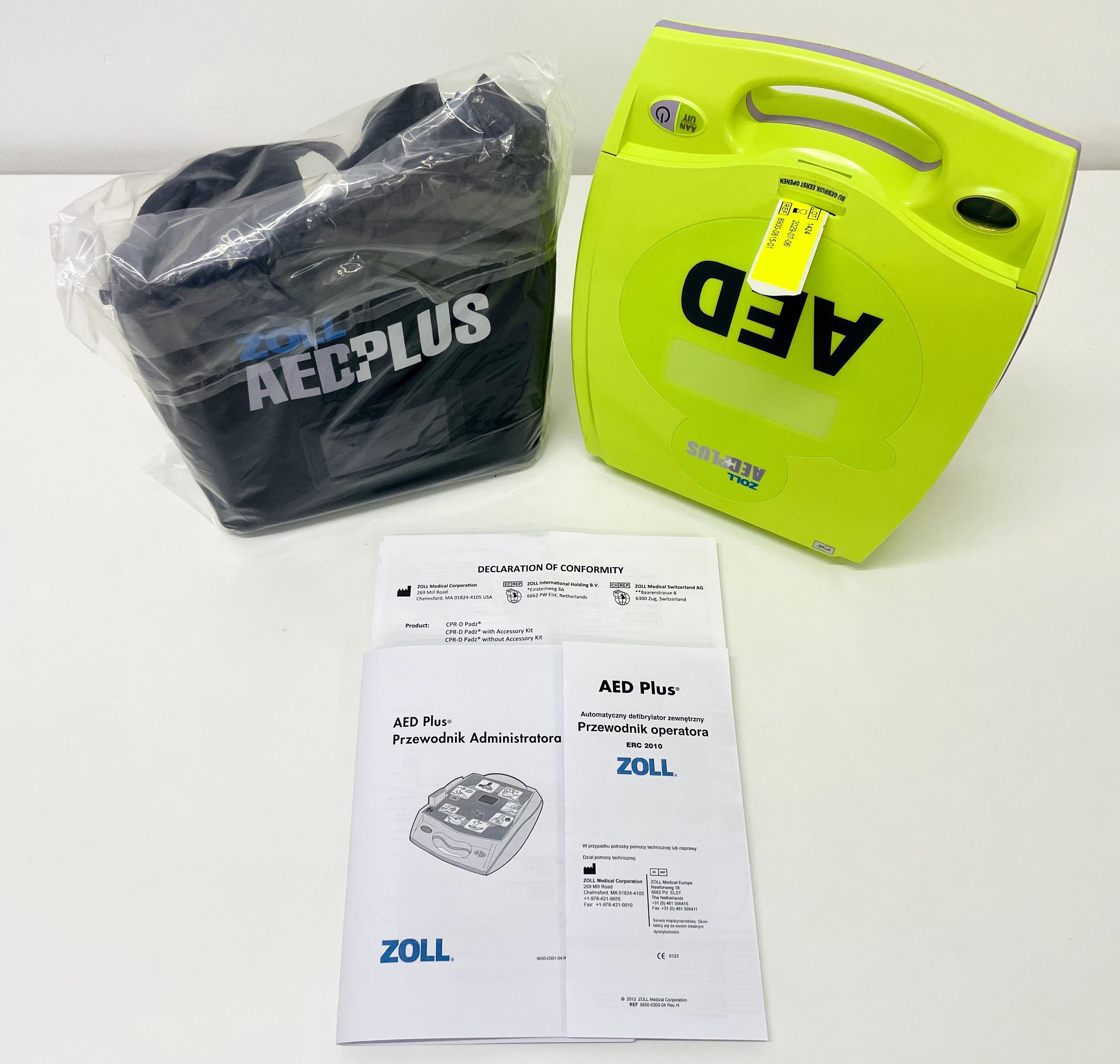 Defibrylator ZOLL AED PLUS j.polski, nowa torba, nowe elektrody CPR-D!
