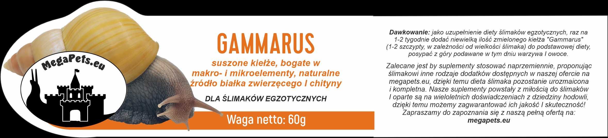 Gammarus mielony Ślimaki Achatina Lissachatina Archachatina Suplementy