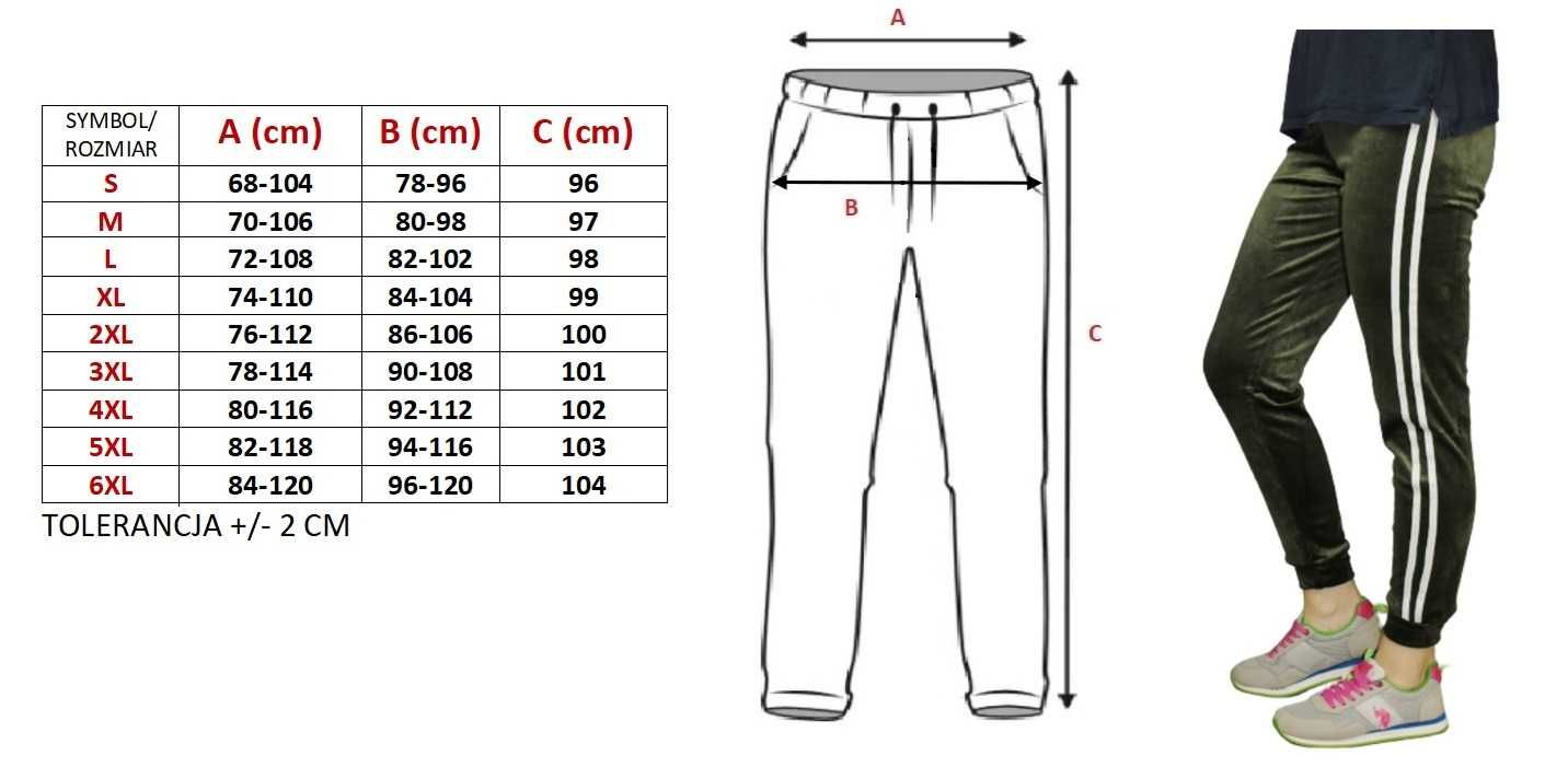 3X Damskie spodnie welurowe rozmiary od S do 6XL