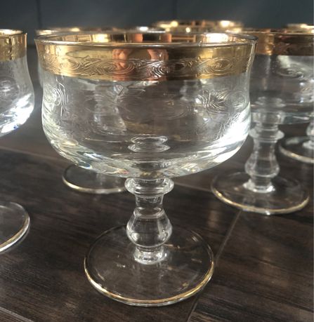 Kieliszki do szampana szkło kryształowe Murano Medici 24k złoto