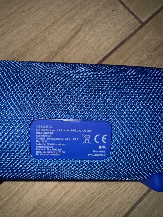 Głośnik Bluetooth XMusic BTS850B — 30W, IPX6, TWS, Power Bank