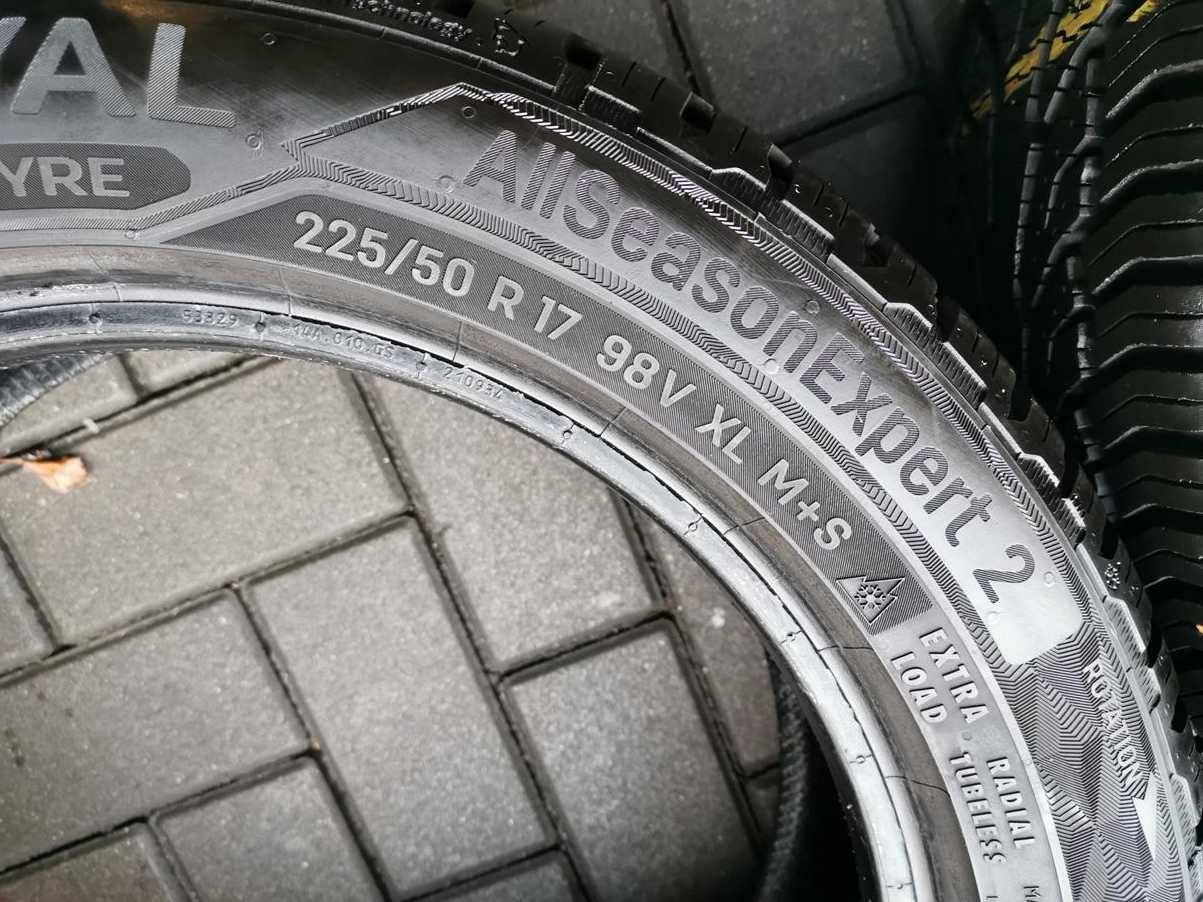 225/50 98V R17 UNIROYAL 2020r 8mm Całoroczne jak NOWE Opony 4szt