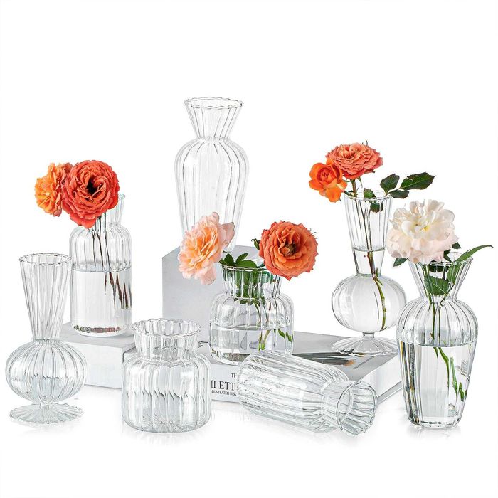 Szklany wazon / wazony / świecznik / świeca / 4szt !A404-A!