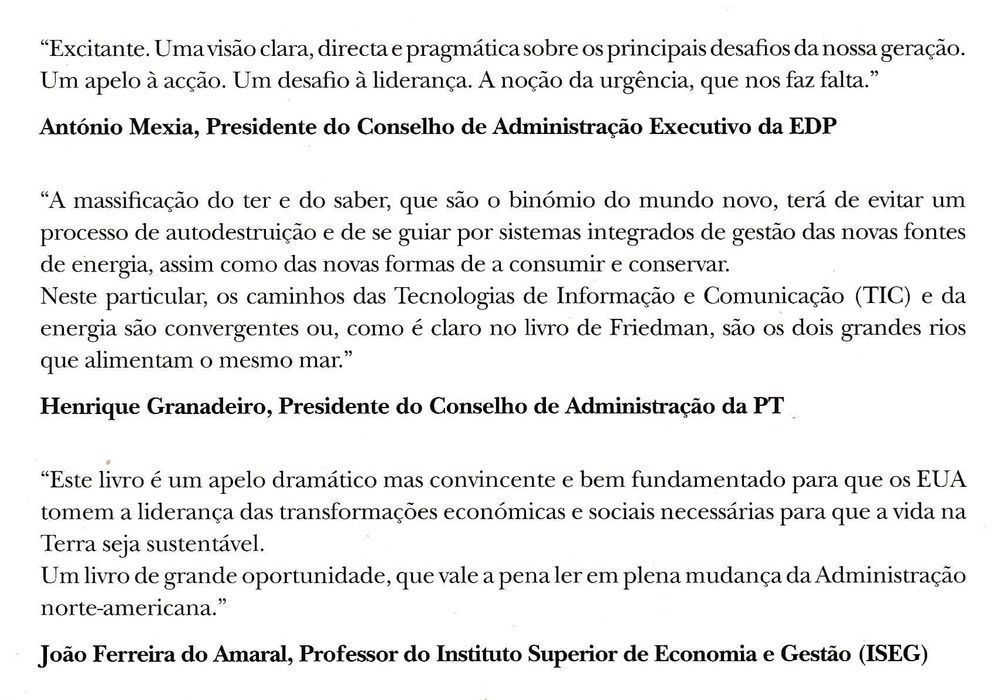 Livros de Thomas L. Friedman Mundo é Plano, Quente, Cheio [Preço Conj]