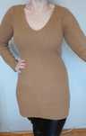 Długi sweter z Mango w kolorze camel