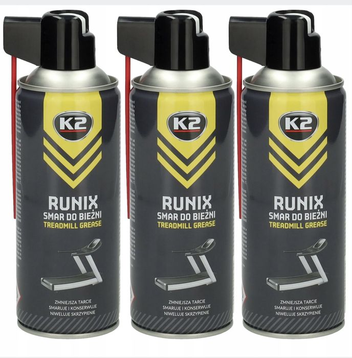 3 x K2 Runix Smar Silikonowy do Bieżni Sprzętu Fitness 400ml