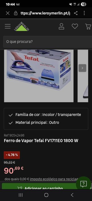 Ferro a vapor Tefal