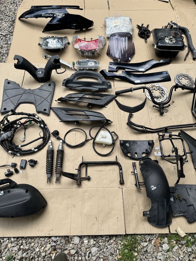 Kymco Dink 200 200i owiewka lampa szyba licznik tarcza nosek części