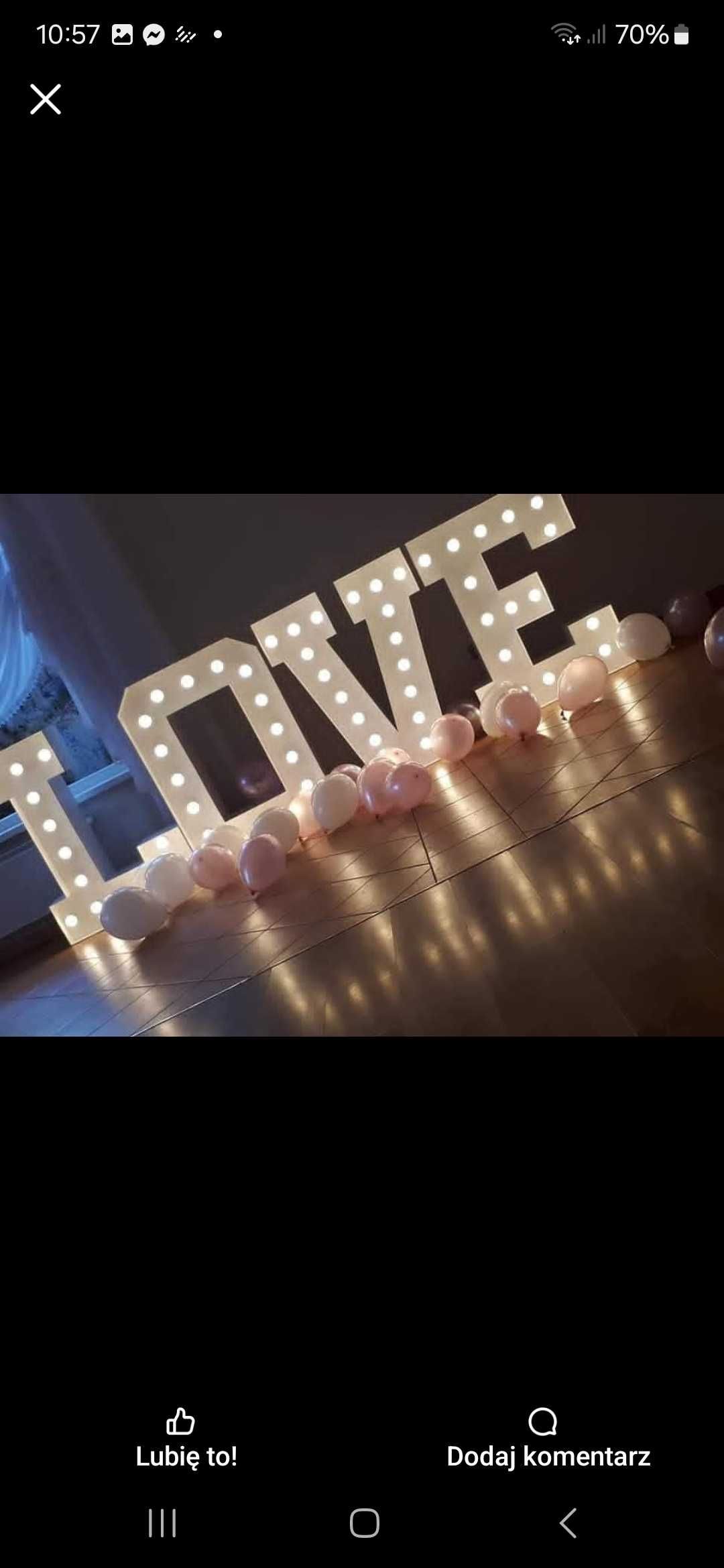 Napis podświetlany love