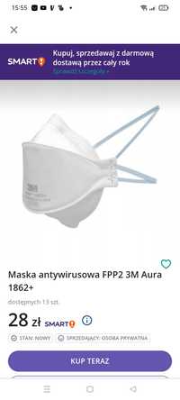 Maska antywirusowa FPP2 3M Aura 1862+
