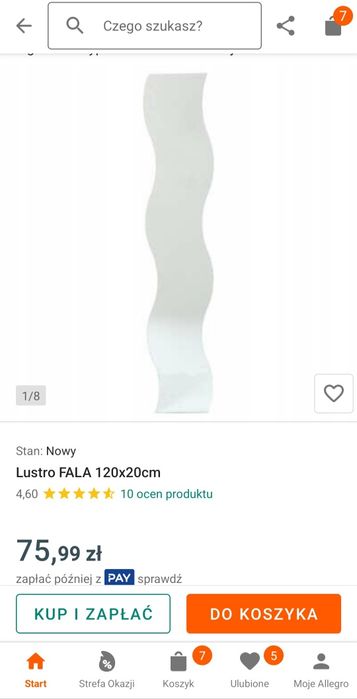 Lustro fala Ikea 120 x 20