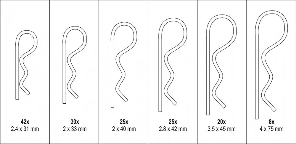 Zestaw Zawleczek Sprężystych 150 MIX YT-06883 YATO