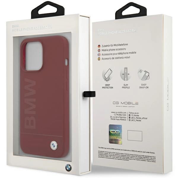 Etui Bmw Silicone Big Logo Magsafe Na Iphone 15 Pro - Czerwone