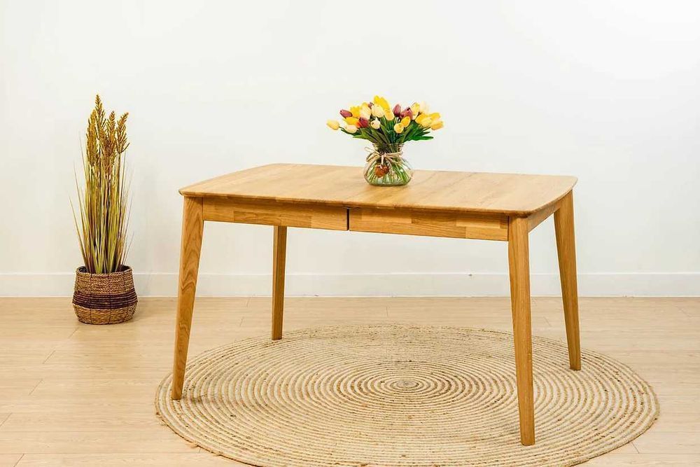 Stół dębowy Astor z rozkładanym blatem, drewniany stół, od ręki, Rabat