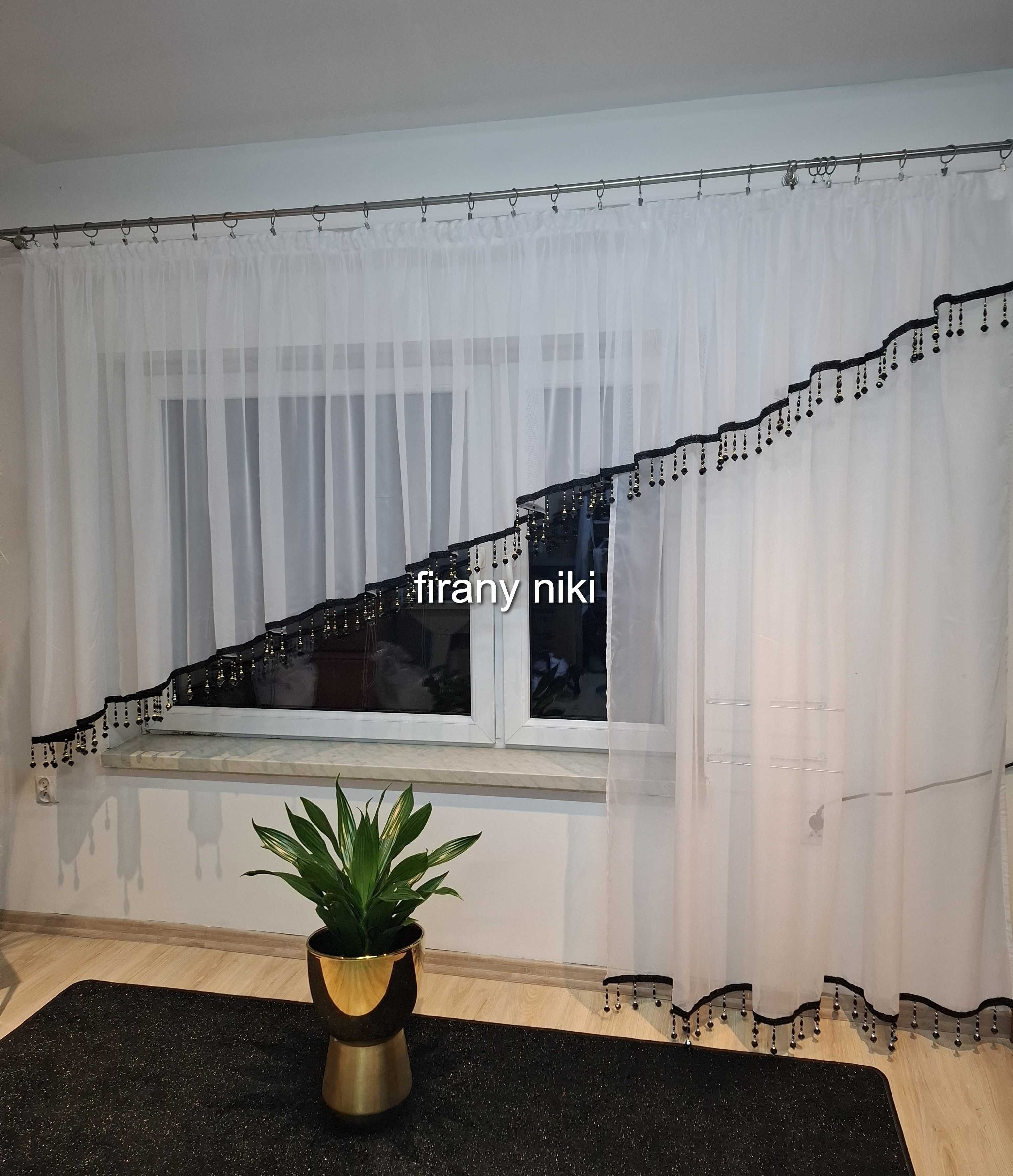 firana balkonowa czarne koraliki nr 171