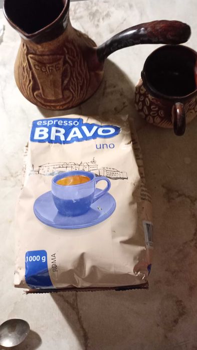 Керамическая турка для кофе с чашкой.Кофе в подарок.