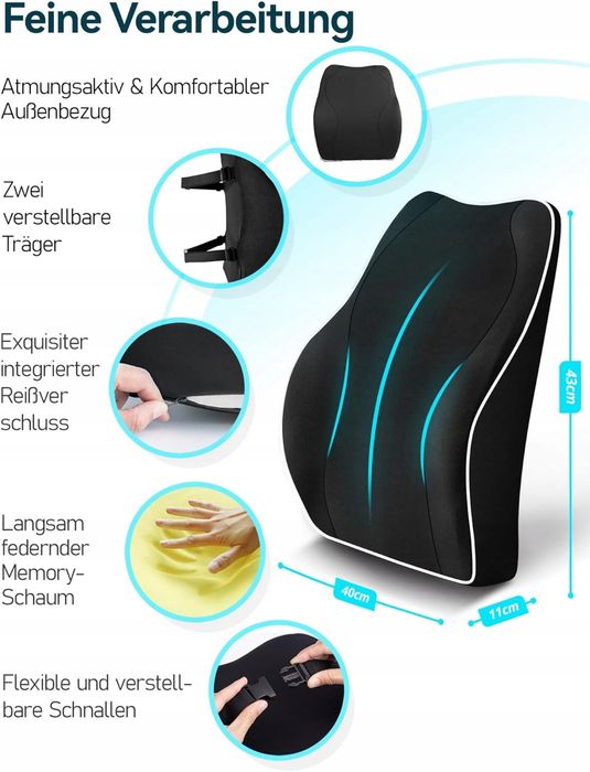 Ergonomiczna poduszka pod plecy z pianki memory